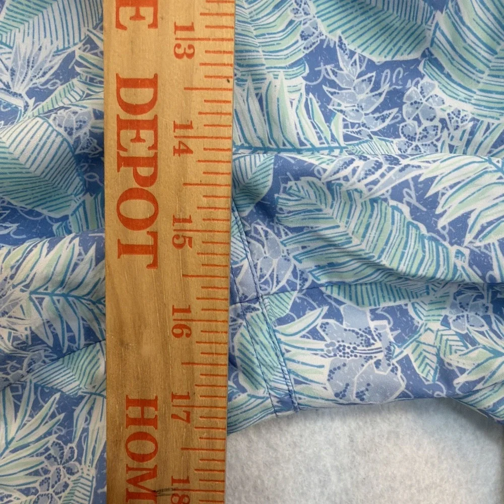 Peter Millar Men's 2XLT  Seaside Swim Trunks Monstera Magic Blue